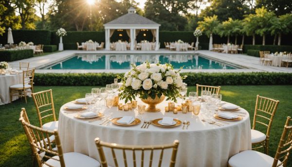 Cocktail de mariage en extérieur avec piscine : organisation, décoration et points de vigilance